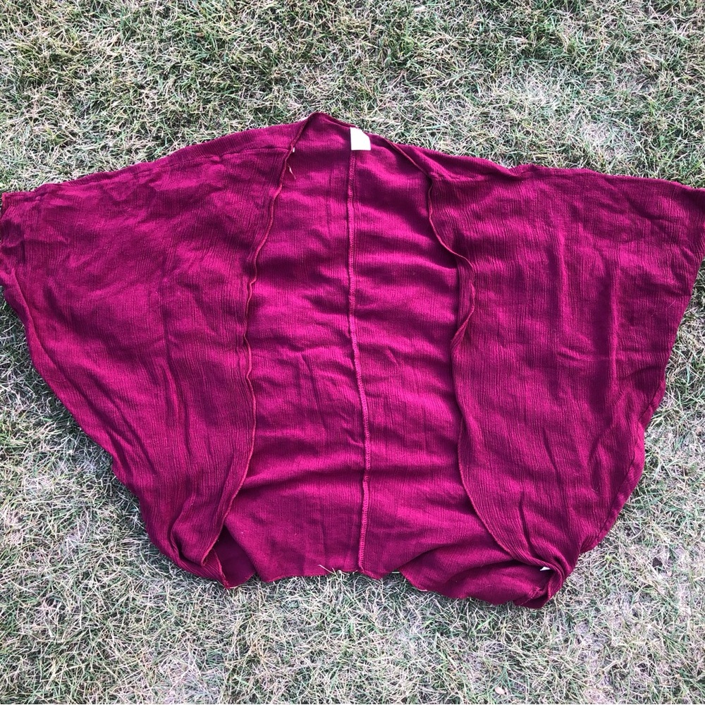 Women's Open-Front Cardigan - Burgundy